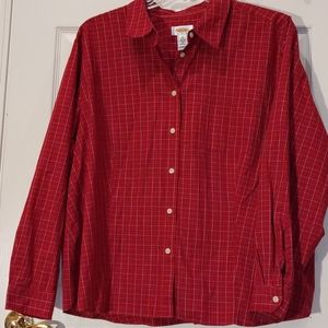 3XL Talbots woman red button down ls dress shirt